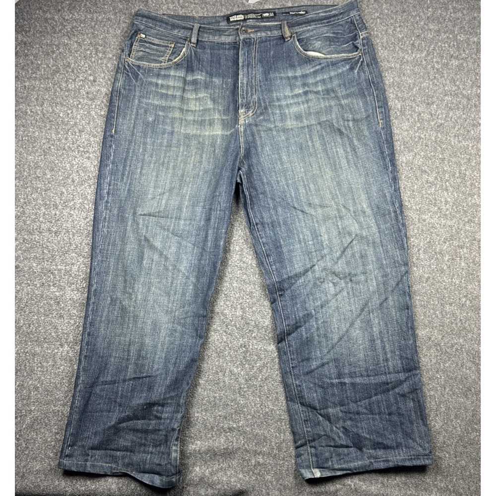 Ecko Unltd Jeans Mens 40 Dark Wash Blue Baggy 5 Pocket 100% Cotton Y2K Street
